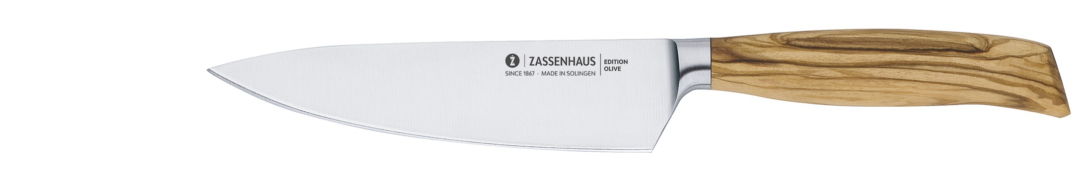 074000 EDITON OLIVE Luxusní nůž z oceli a olivového dřeva Zassenhaus Délka čepele 16 cm